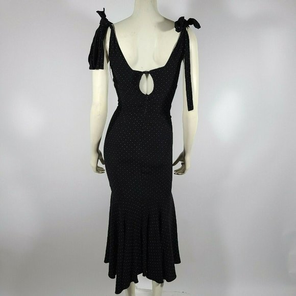 ALEXIS Black White Dot Pauldine Dress - Picture 5 of 5